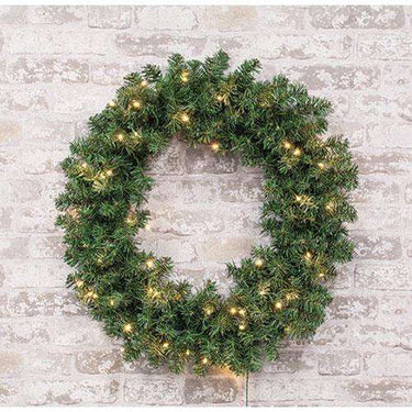 Pre-Lit Noble Fir Wreath, 50ct, 24